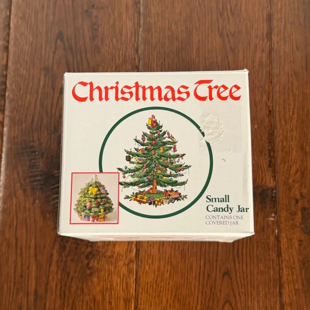 Vintage RCPC Christmas Tree Lidded Jar | Holiday Candy Dish | Christmas Kitchen